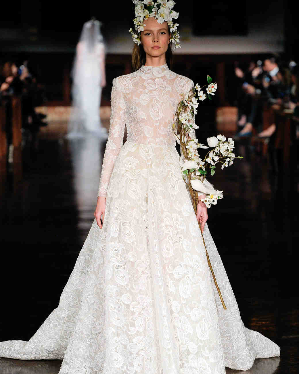 Long Sleeve High Neck Wedding Dress